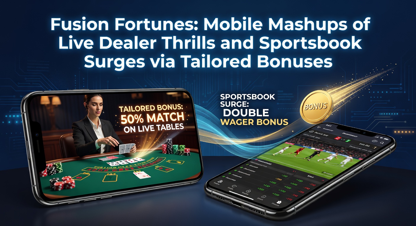 Mobile screen displaying live dealer blackjack alongside a sportsbook odds feed, with a tailored bonus popup highlighting combined wagering credits